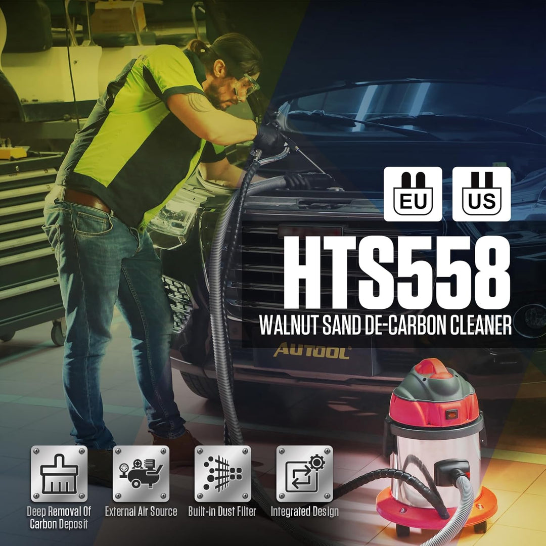 Walnuss Blaster,HTS558 Walnuss Sand DE-Carbon Reiniger,Automobil Walnuss Blaster Reiniger,1200W Moto