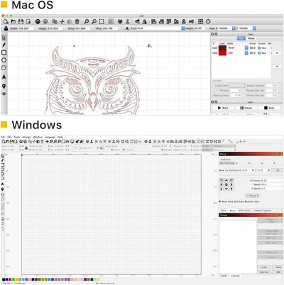 Twotrees LightBurn-Software für Laserschneider, Gravierer, G-Code-Version unterstützt XTool D1, Two