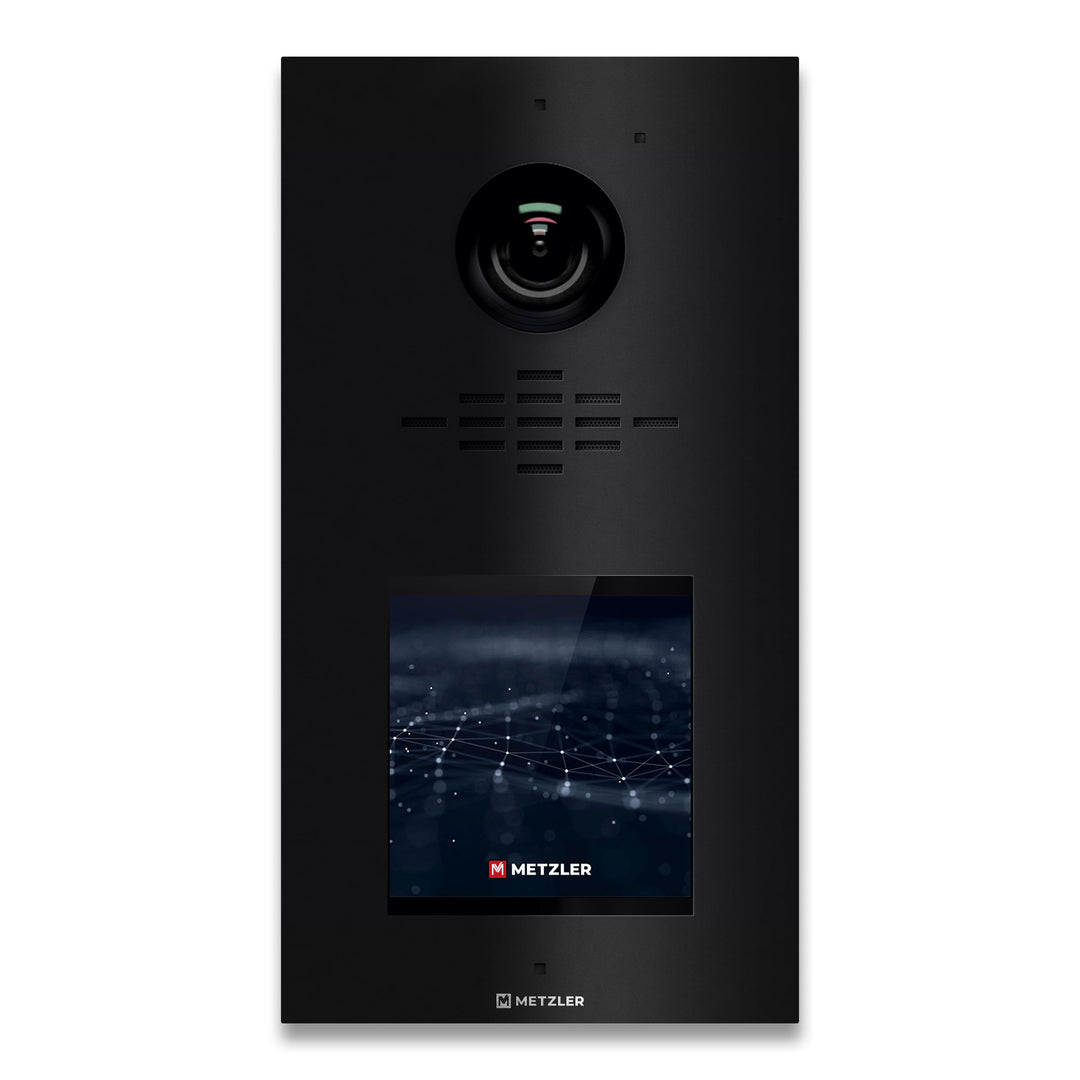 Metzler VDM10 2.0 modulare Video Türsprechanlage in Schwarz - LAN POE - Türklingel mit HD-Kamera, 1-
