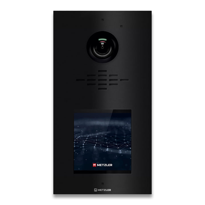 Metzler VDM10 2.0 modulare Video Türsprechanlage in Schwarz - LAN POE - Türklingel mit HD-Kamera, 1-