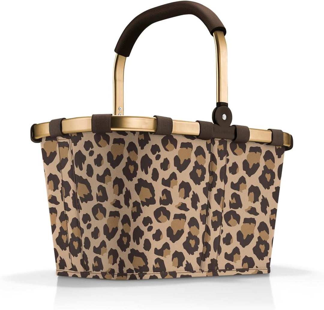 Reisenthel Set carrybag frame leo macchiato mit Cover black Stabiler Einkaufskorb mit praktischer In
