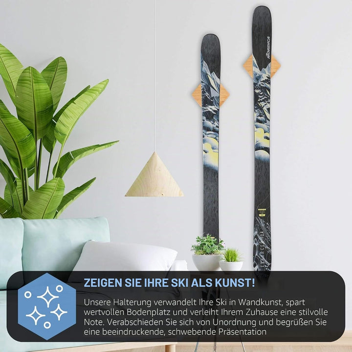 Hang 11 Ski-Wandhalterung – Hartholz Skiaufhänger für Wand, Skihalter für Wand, Skihalterung Wand, S
