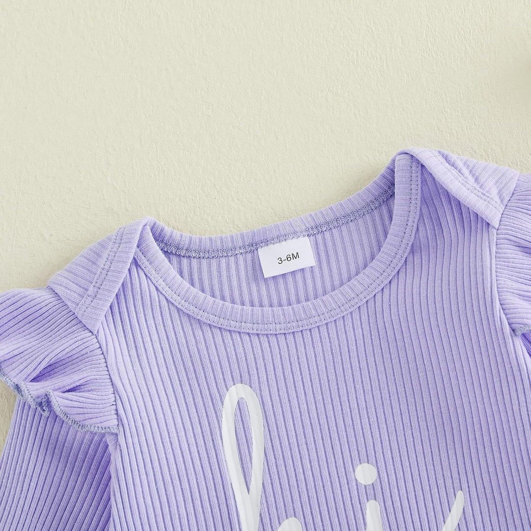 Baby Mädchen Winter Kleidung Set | Neugeborene 3tlg Outfit,Langarm Rüchen Body Tops + Gänseblümen Ho