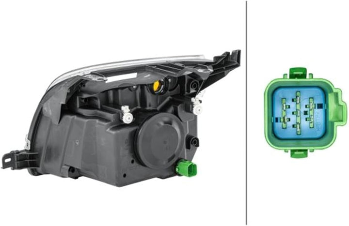 HELLA 1LD 247 026-281 Halogen-Hauptscheinwerfer - rechts - für u.a. Ford Fusion (Ju_) Rechts (Beifah