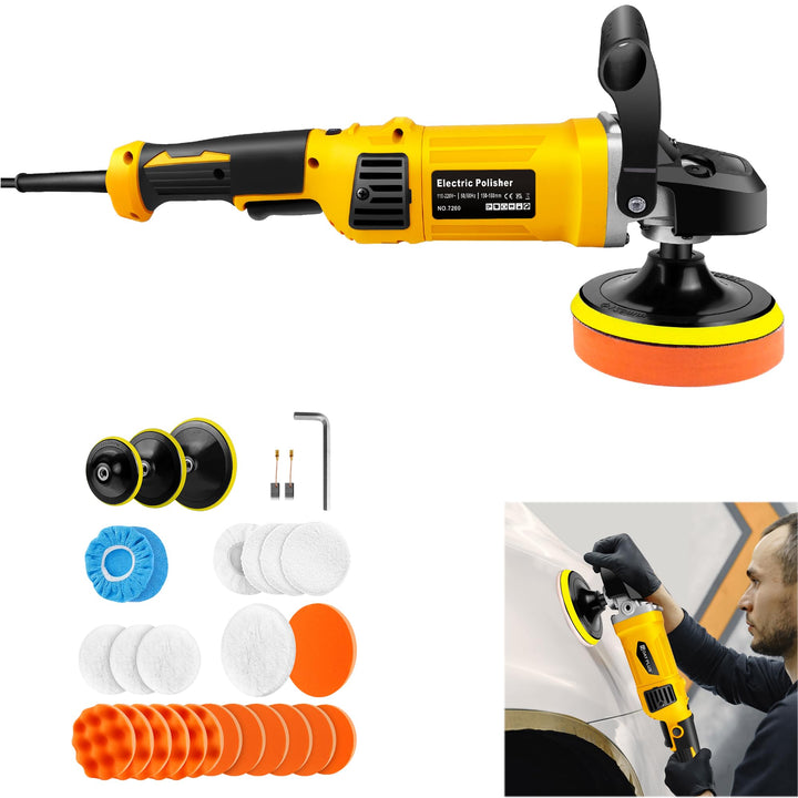 Poliermaschine, 125/150/180mm Dual-Action-Autopolierer mit Exzenterbewegung Car Detailing Kit, D-för