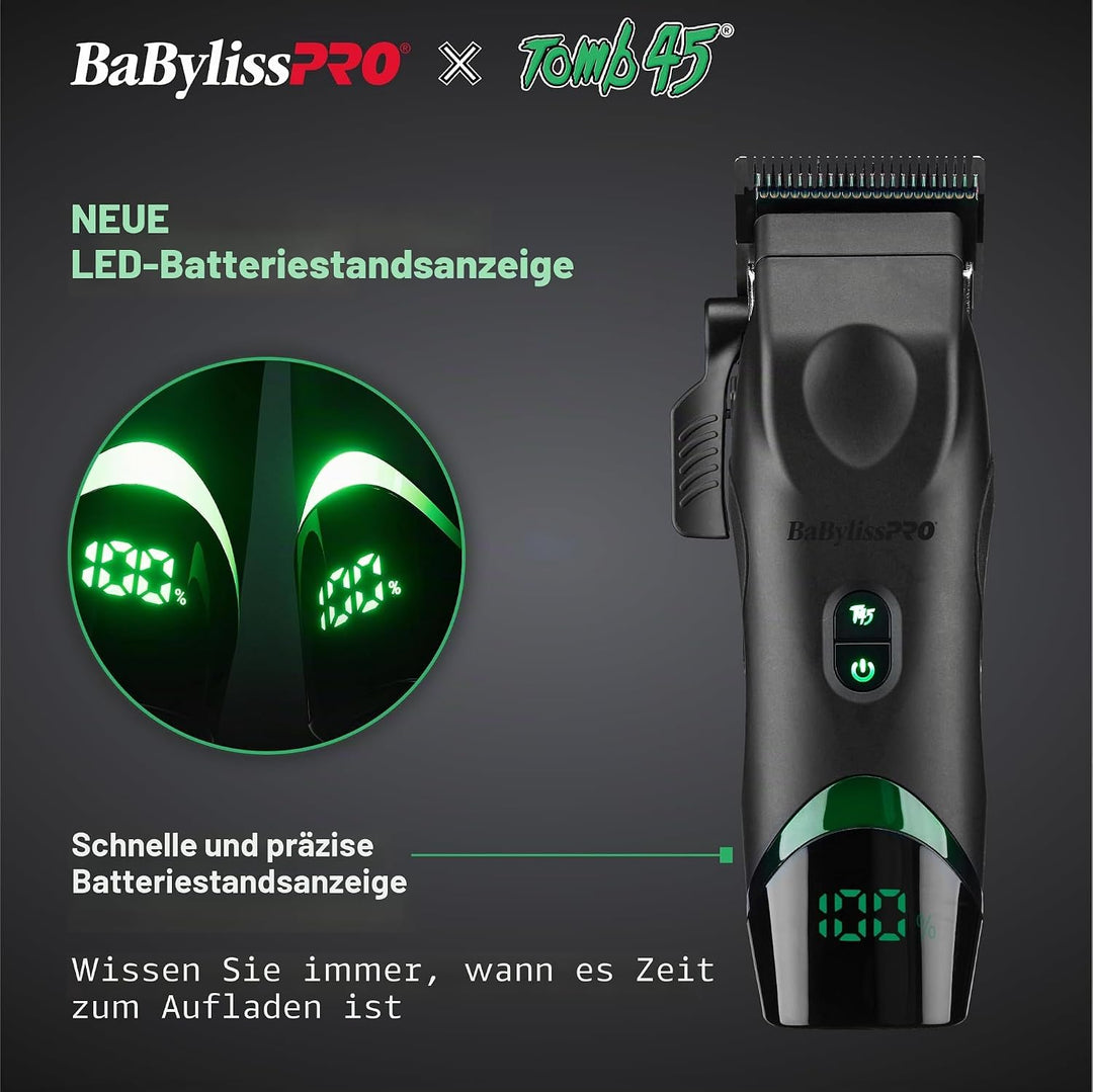 BaBylissPRO x Tomb45 Haarschneidemaschine für Herren, kabellos aufladbar Schermaschine, Schermaschin