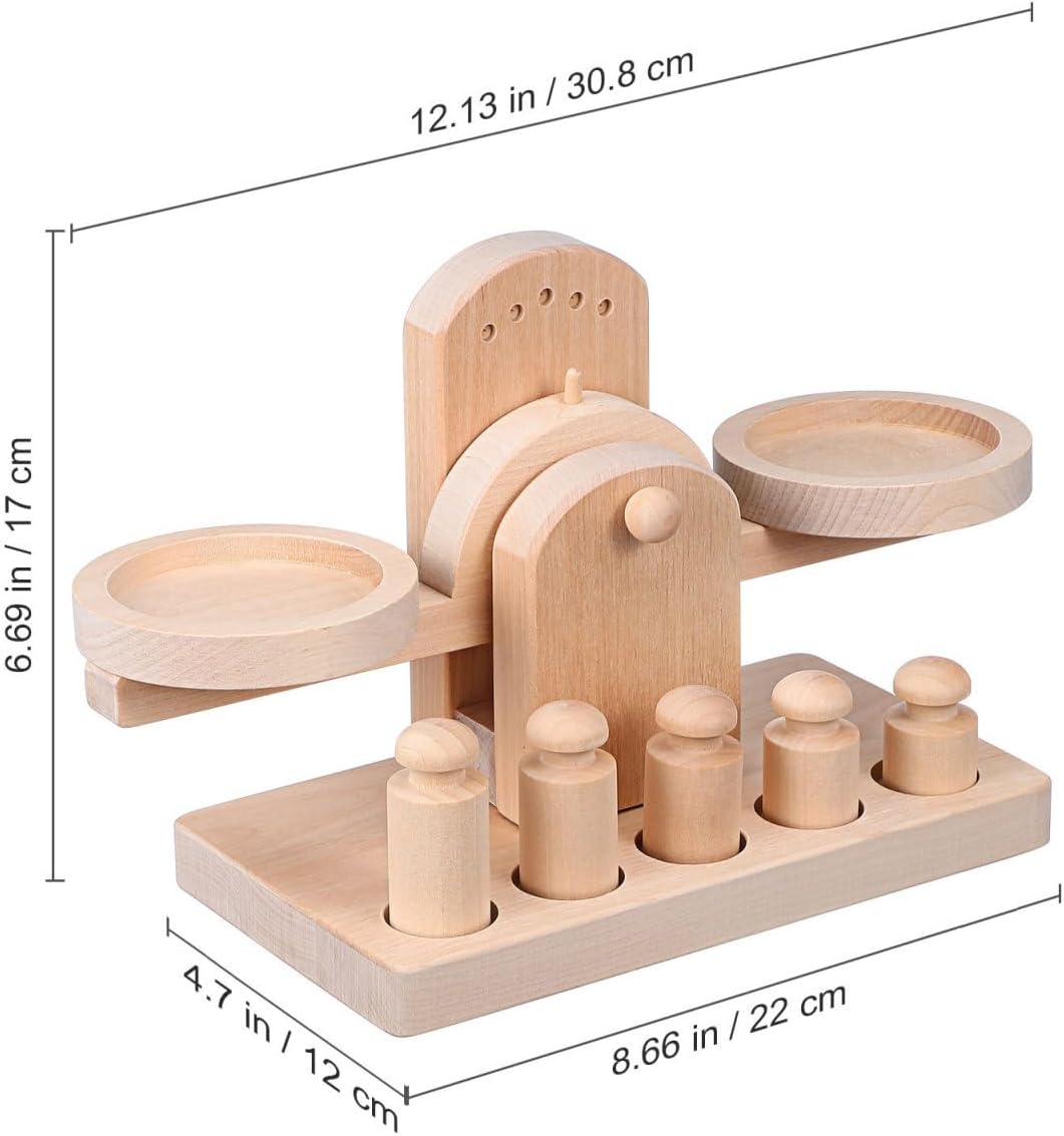 ibasenice Holzwaage Kinder Spielzeug, Montessori Lernspielzeug für Gleichgewicht & Gewicht, Pädagogi