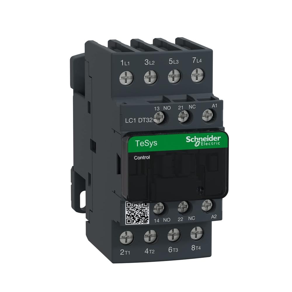 Schneider Electric - Tesys, Leistungsschütz, 4 poltig, 32A, AC1, 230V, 50/60HZ 1S 1Ö, Spule - LC1DT3