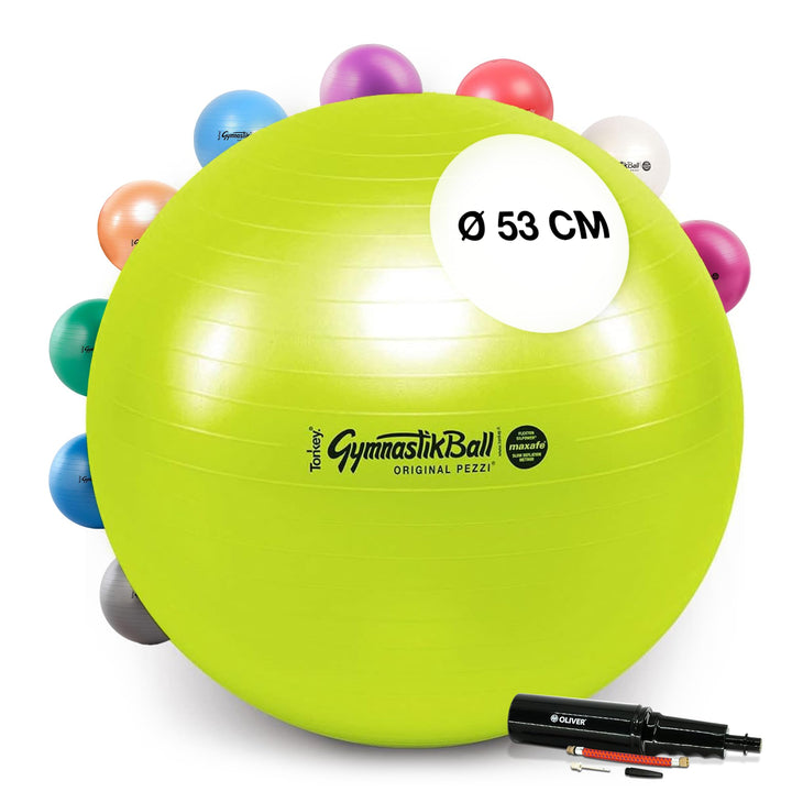 PEZZI Original Pezziball MAXAFE 53 cm m. Pumpe lindgrün Gymnastikball