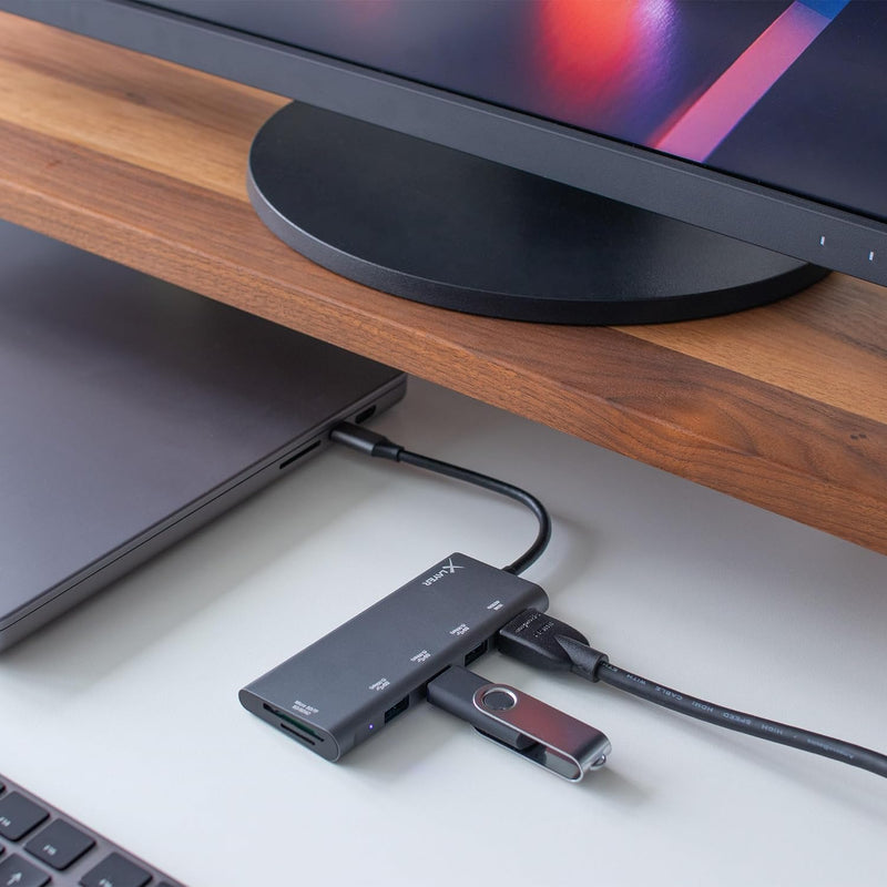 Xlayer USB C Hub MULTIPORT Adapter HDMI SD 4K Docking Station 3.0 Kabel kompatibel für MacBook Pro/A