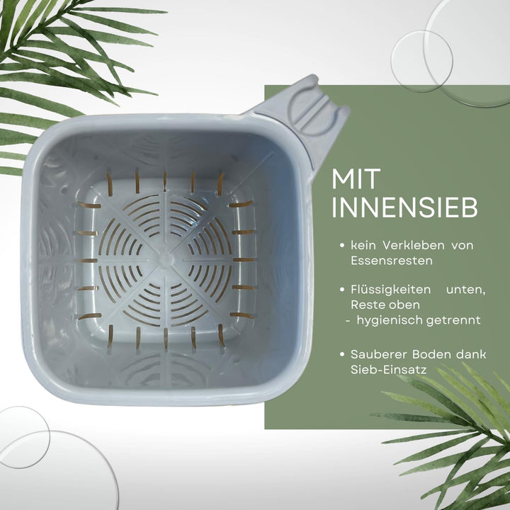 EasyCookAsia Küchen Bio-Mülleimer 5L – Geruchsdichter Komposteimer mit Sieb & Deckel – Spülmaschinen