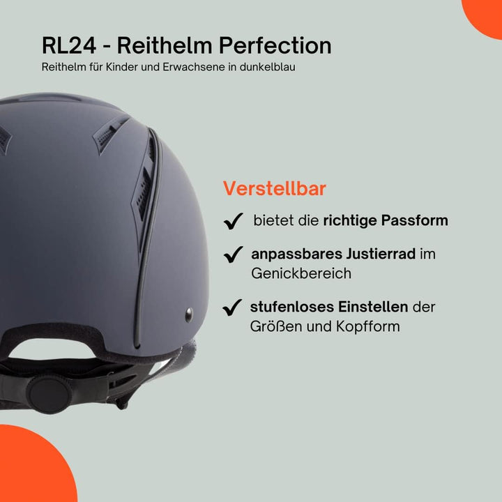 RL24 - Reithelm Perfection | atmungsaktiv & grössenverstellbar | Reitkappe mit waschbarem Innenfutte