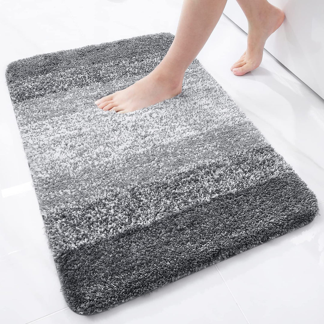 Homaxy Weich Badezimmerteppich 51x76 cm, rutschfest waschbar Badematte Flauschige Hochflor Badteppic