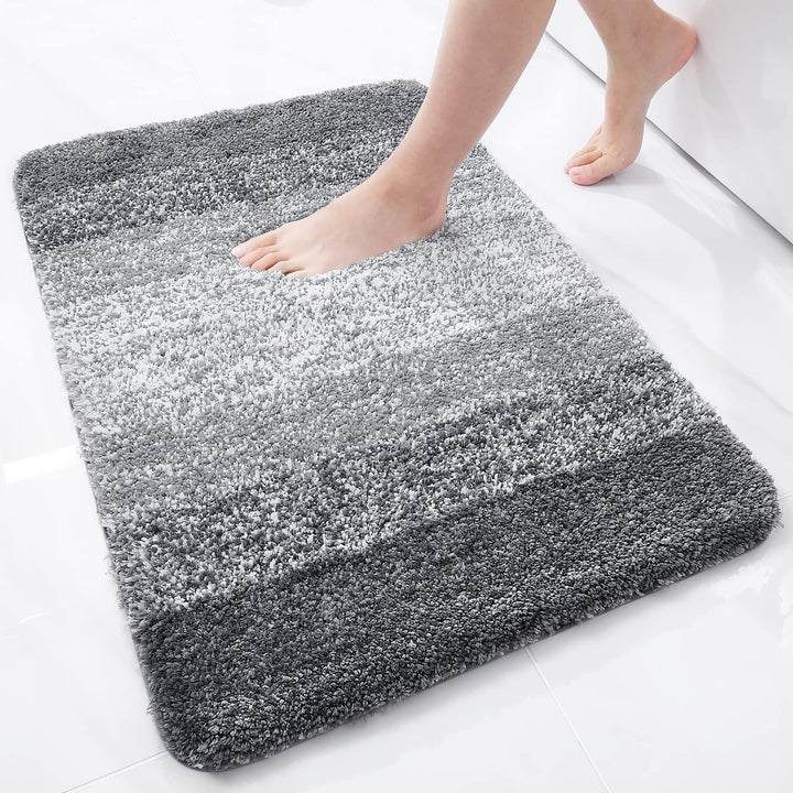 Homaxy Weich Badezimmerteppich 51x76 cm, rutschfest waschbar Badematte Flauschige Hochflor Badteppic