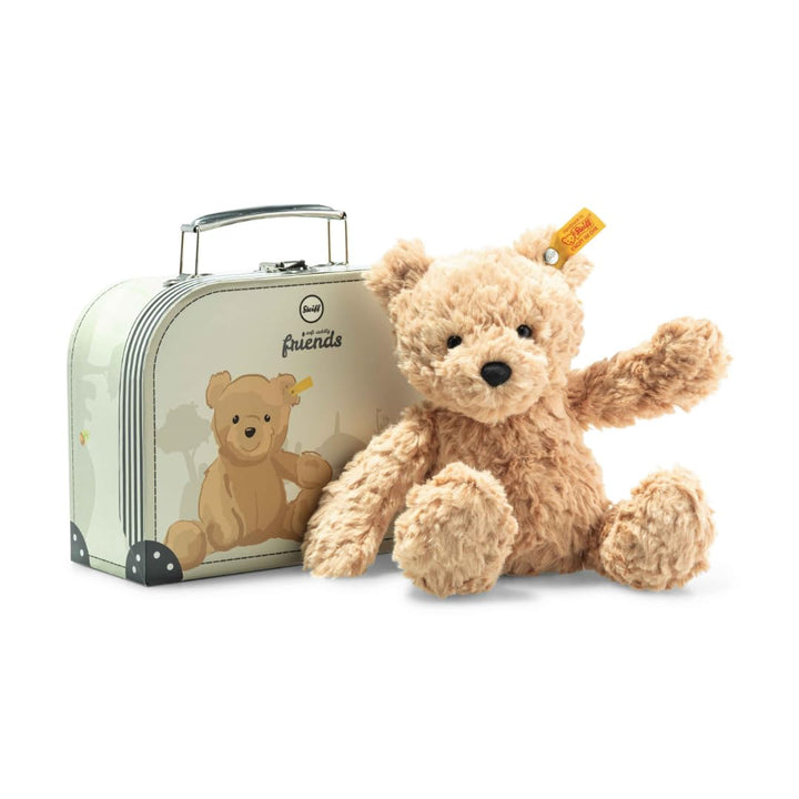 Steiff Kuscheltier Jimmy Teddybär im Koffer, Süsses Stofftier mit Kunststoffaugen, Kinder, Jungen &