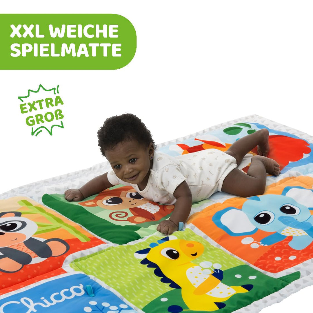 Chicco XXL Zauberwald Spielteppich, weicher bunter Teppich mit Waldtieren, für Babys erste Bewegunge