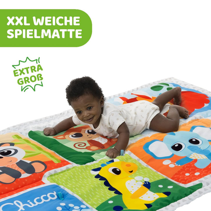 Chicco XXL Zauberwald Spielteppich, weicher bunter Teppich mit Waldtieren, für Babys erste Bewegunge