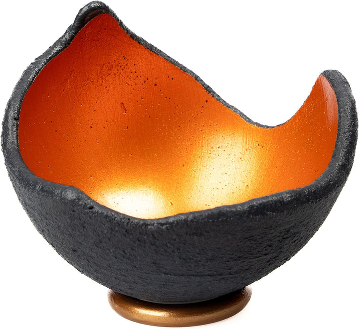 Lichtschale sundowner - S (15cm) - Beton schwarz - grau - Unikat handmade - Windlicht - Geburtstagsg
