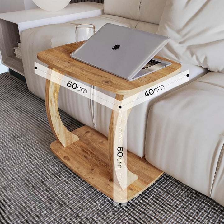 Beistelltisch Couch, mit Rollen, Laptoptisch für Couch, Kleiner Wohnzimmertisch, Sofatisch in stylis