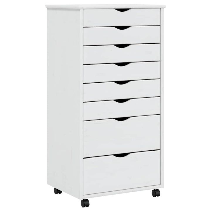vidaXL Rollschrank, Rollcontainer mit 8 Schubladen, Kommode Schubladenschrank mit Rollen, Büroschran