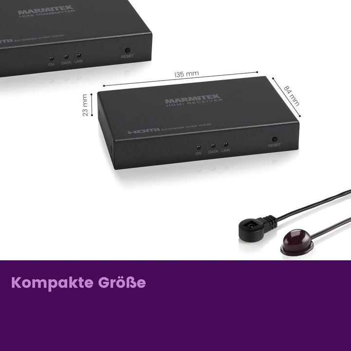 HDMI Extender LAN - Marmitek MegaView 91 - über 1 CAT 5e/6 Kabel oder Netzwerk (IP/LAN) - Full HD -