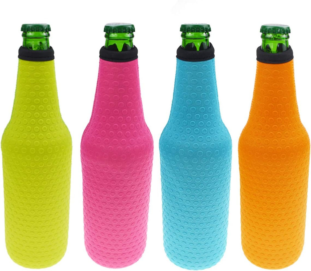 Orchidtent Bier Flaschenkühler, 4 Stück 17,6 Oz (500ml) Neopren Isoliert Reissverschluss Faltbar Bie