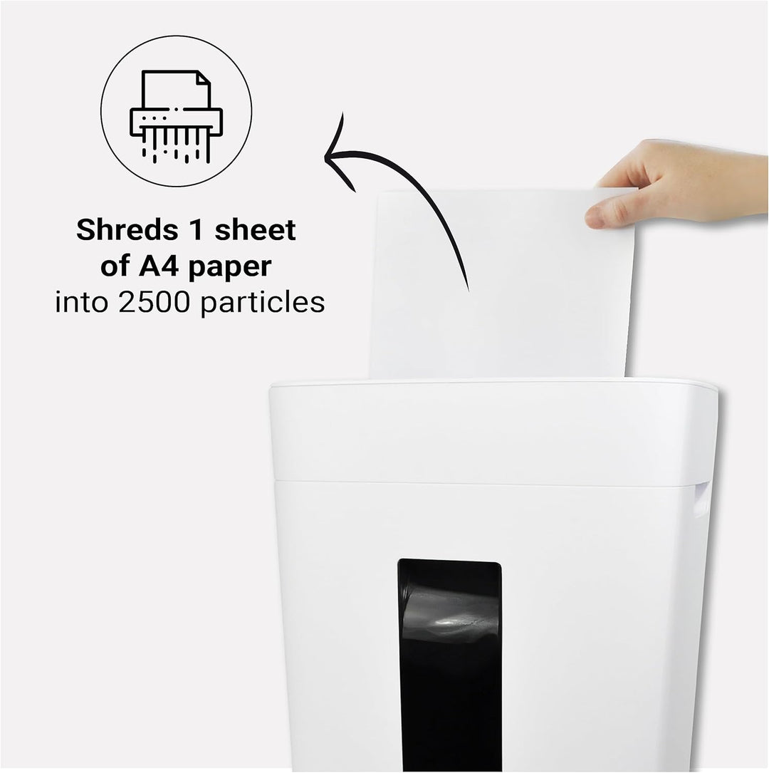 DESQ® Aktenvernichter Sicherheitsstufe P5 - Microcut (2500 Partikel/A4), 2 x 12 mm, 20 Liter, 10 min