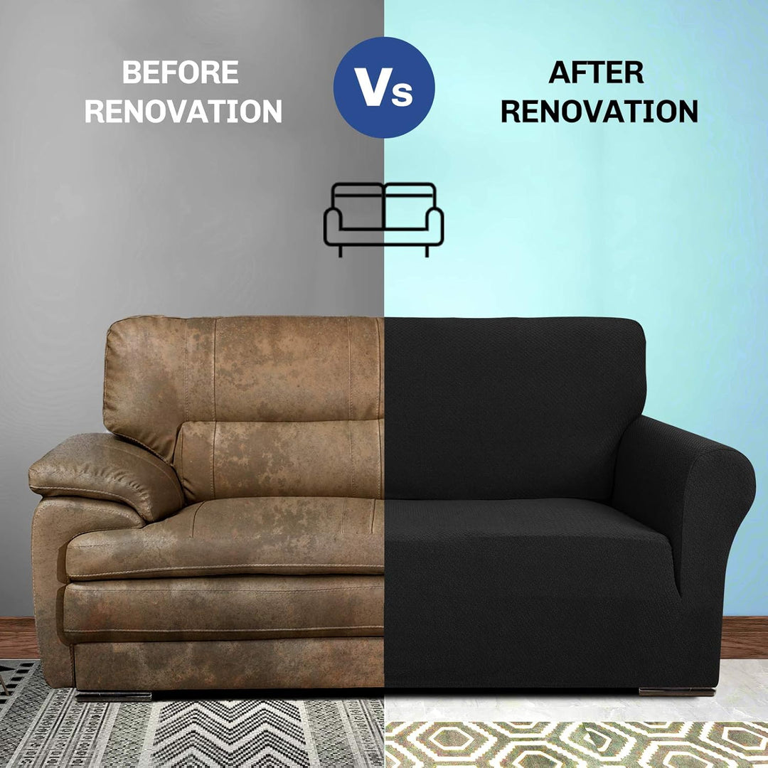 MAXIJIN Creative Jacquard Couchbezüge für 2-Sitzer, Super Stretch rutschfeste Liebessitz Sofabezug f