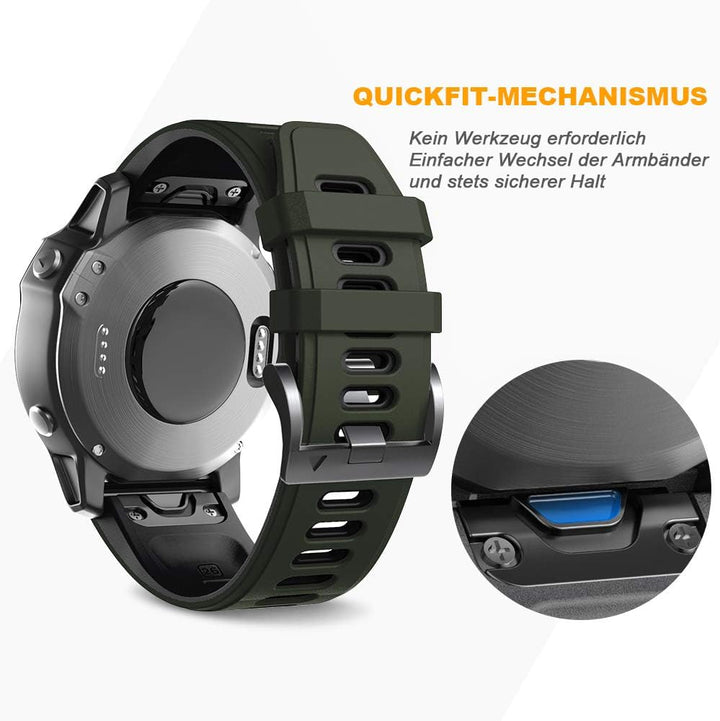 NotoCity Armband für Garmin Fenix 6x/6x Pro/5x/5x Plus/7x/7x Pro/8 51mm, Quickfit 26mm Uhrenarmband