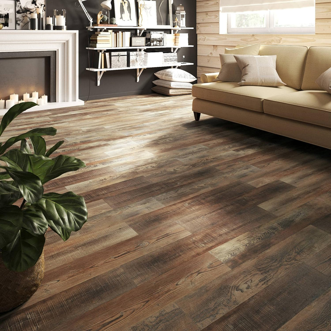 ARTENS - PVC Bodenbelag ROBESA - Selbstklebende Vinyl-Dielen - Vinylboden - Holz-Effekt - Dunkelbrau