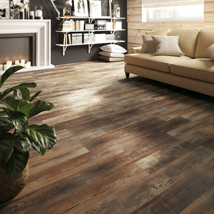 ARTENS - PVC Bodenbelag ROBESA - Selbstklebende Vinyl-Dielen - Vinylboden - Holz-Effekt - Dunkelbrau