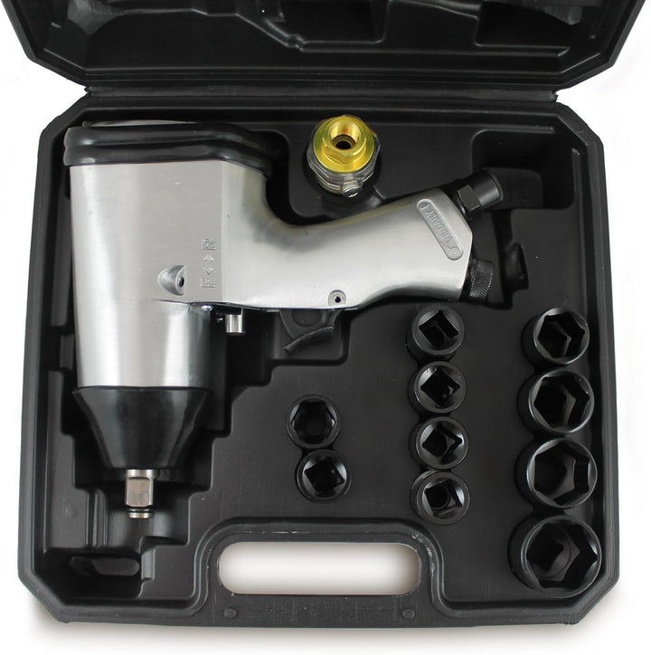 Bituxx® Druckluft Schlagschrauber Radschrauber Set 17-teilig mit Transportkoffer Pneumatik Luftdruck