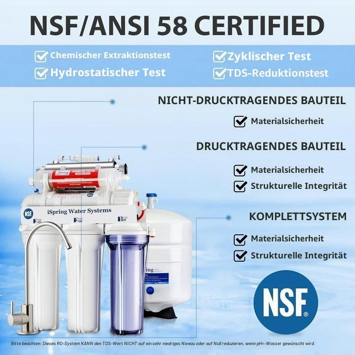 iSpring RCC7AKUV 7 Stufiges Umkehrosmoseanlage Trinkwasser Filtersystem, mit alkalischem Remineralis