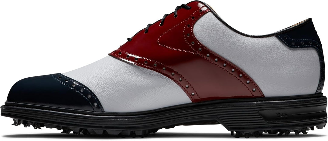 FootJoy Herren Premiere Serie Wilcox Golfschuh 39.5 EU Rot Weiss Blau, 39.5 EU Rot Weiß Blau