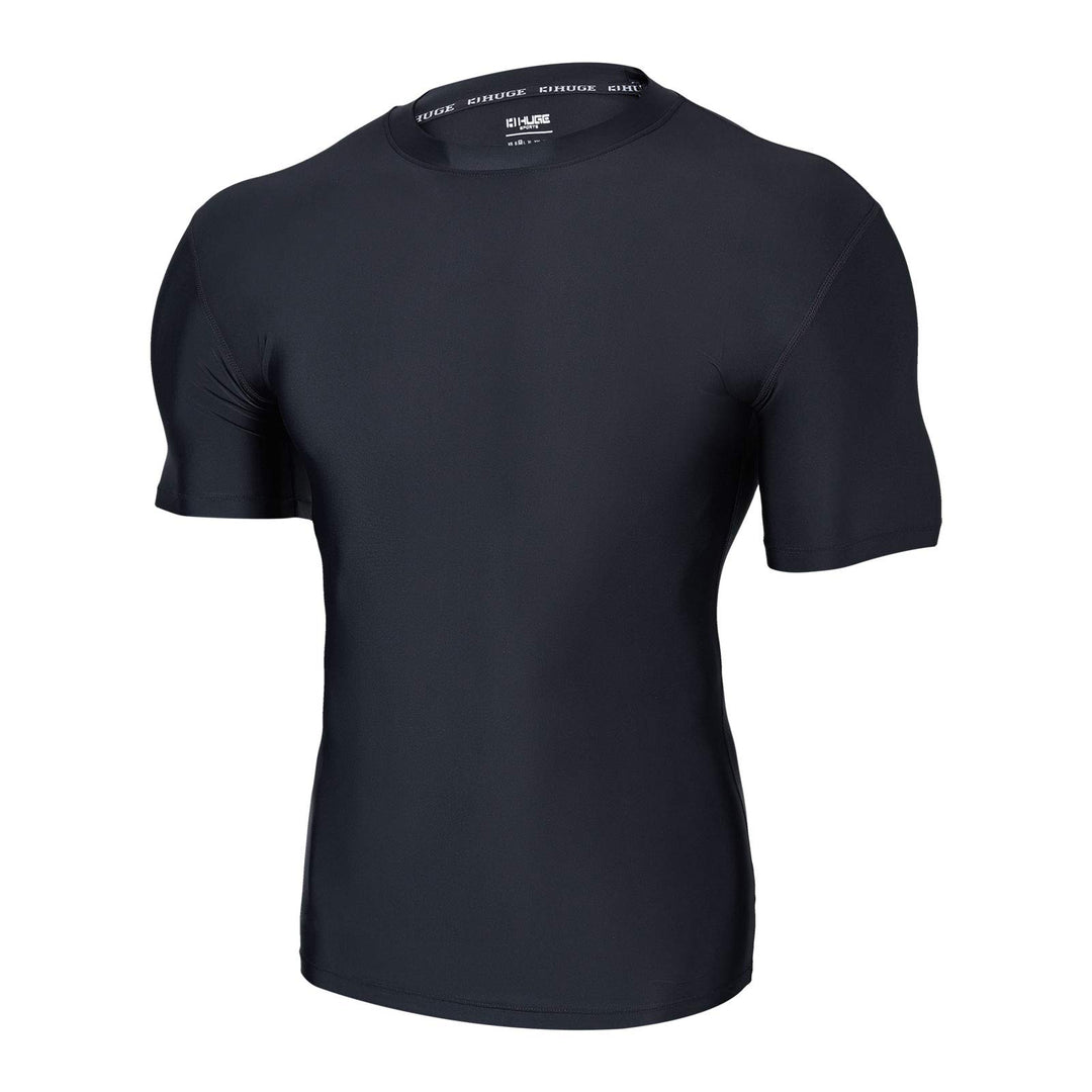 HUGE SPORTS Herren Kurzarm Skins Rash Guard Shirt Sonnenschutz Rashguard Schwimmshirt Schnell Trockn