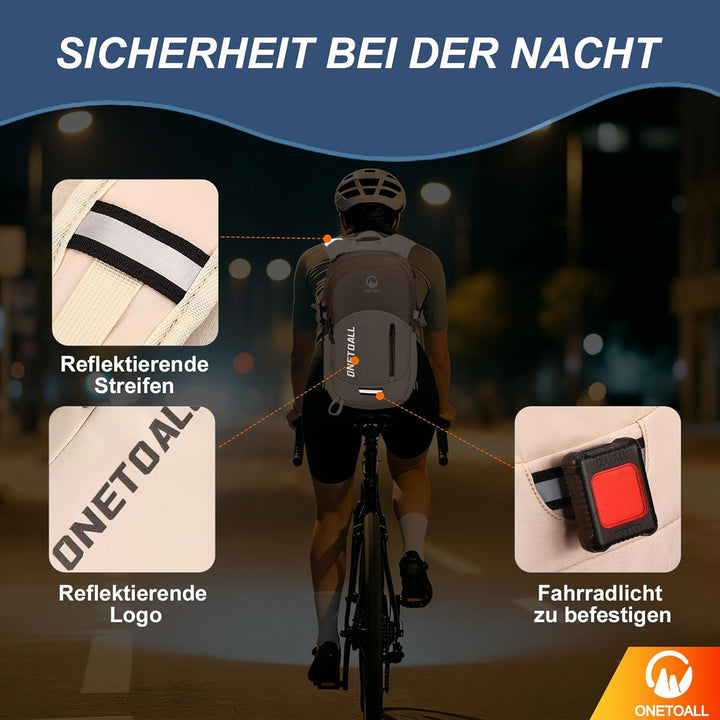 Diebstahlsicherer Wanderrucksack Damen 20L, Leichter Tagesrucksack Herren Klein, Wasserdichter Fahrr