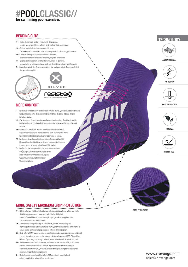 R-EVENGE Technische Socke Pool Classic Aktivitäten im Schwimmbad und auf nassen Oberflächen, rutschf
