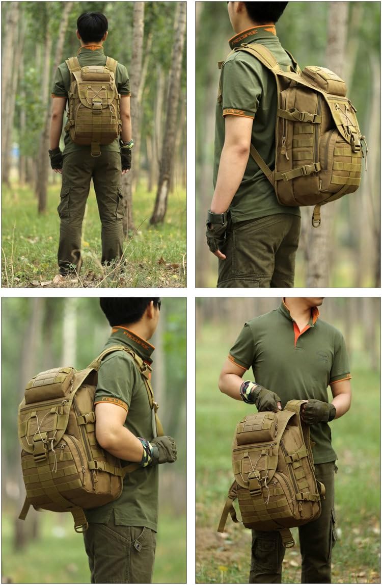 Taktischer Rucksack, 40 l, Trekking-Rucksack, wasserabweisend, Militär, Armee, Kampfrucksack, MOLLE,