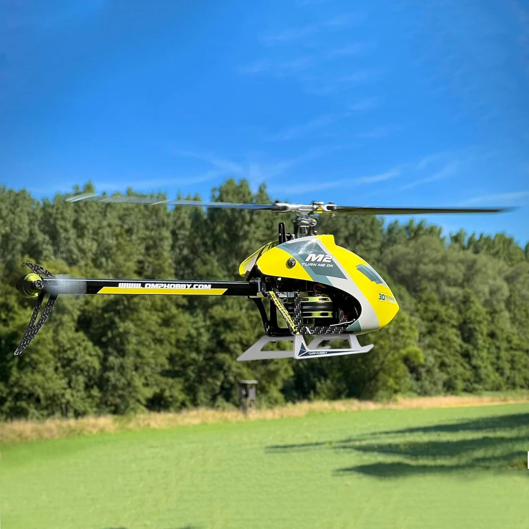 OMPHOBBY M2 EVO MK2 RC Helikopter für Erwachsene Dual Brushless Motoren Direktantrieb 6CH Hubschraub