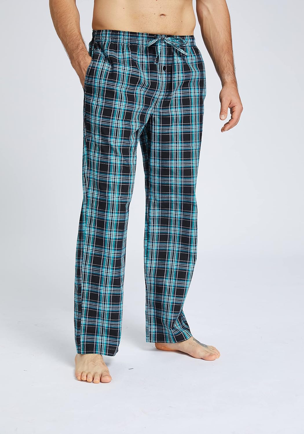JupiterSecret Herren Pyjamahose Lang Schlafanzughosen für Herren Karierte Nachtwäsche 3er Packs 100%
