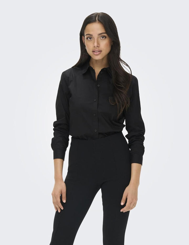 Jacqueline de Yong Damen Jdymio L/S Shirt WVN Noos Bluse (1er Pack) 44 Schwarz, 44 Schwarz