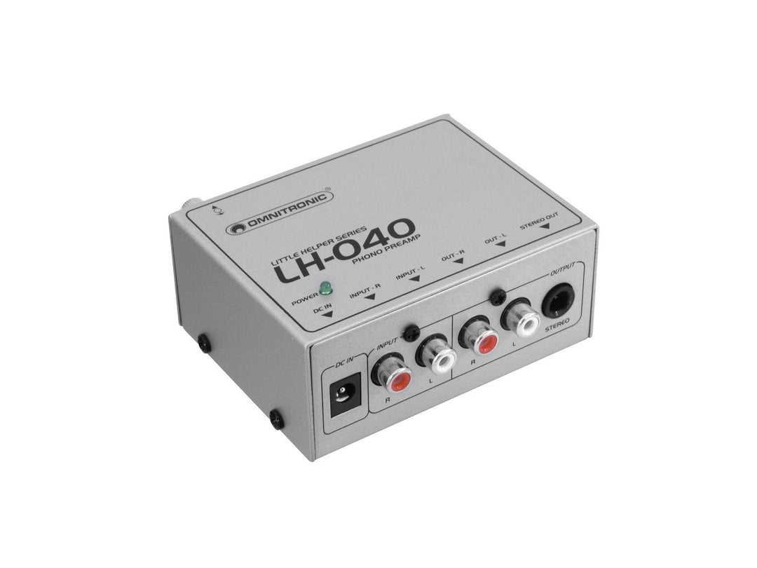 Omnitronic LH-040 Phono-Vorverstärker | Zum Anschluss eines Plattenspielers über Stereo-Cinch-Eingan