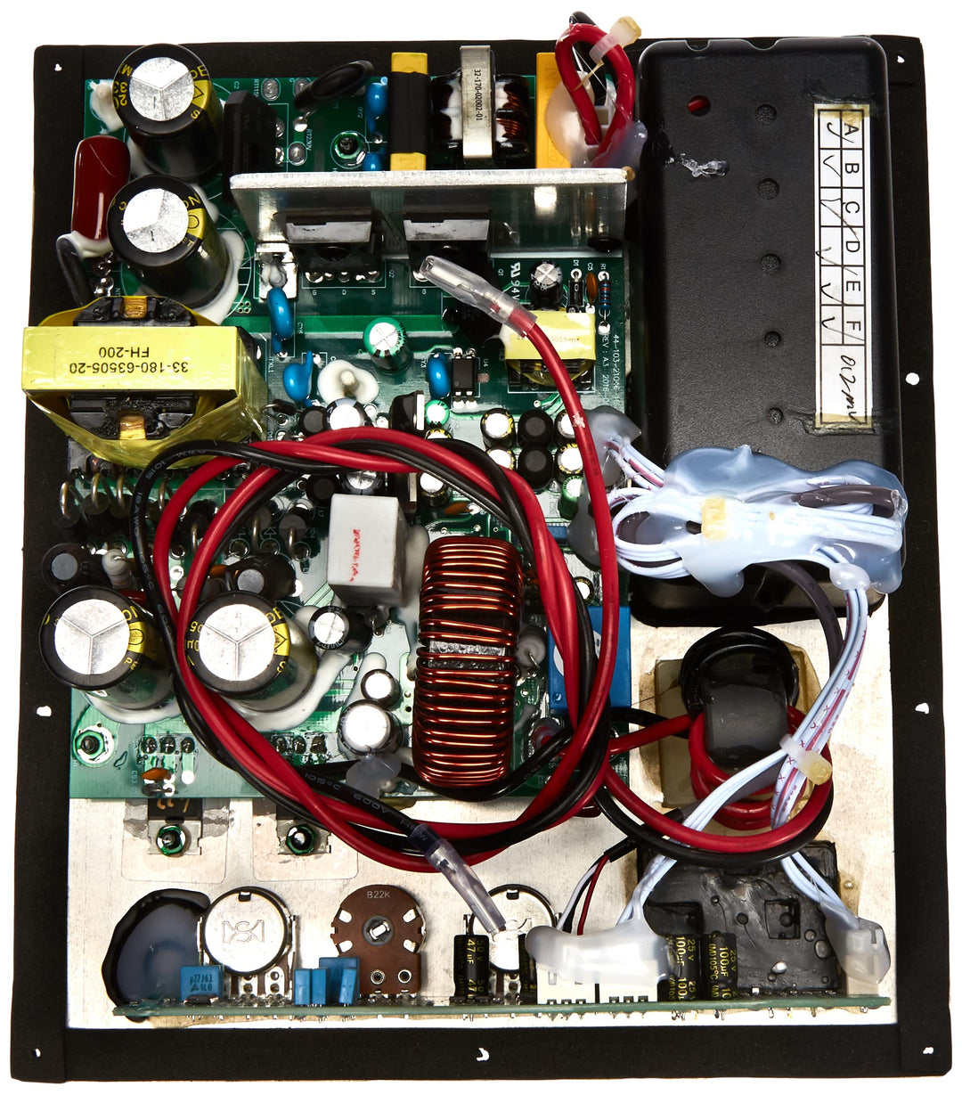 MONACOR SAM-200D Subwoofer Aktiv-Modul mit 200 W, variablem Tiefpass, Tieftöner mit stufenlos regelb