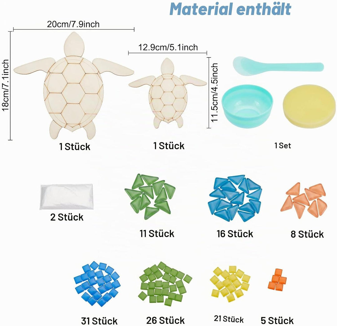 WEBEEDY 2 Set DIY Schildkröten-Mosaik-Kit Mosaik-Meeresschildkröten-Mosaik-Wandkunst-Schildkröten-Ba