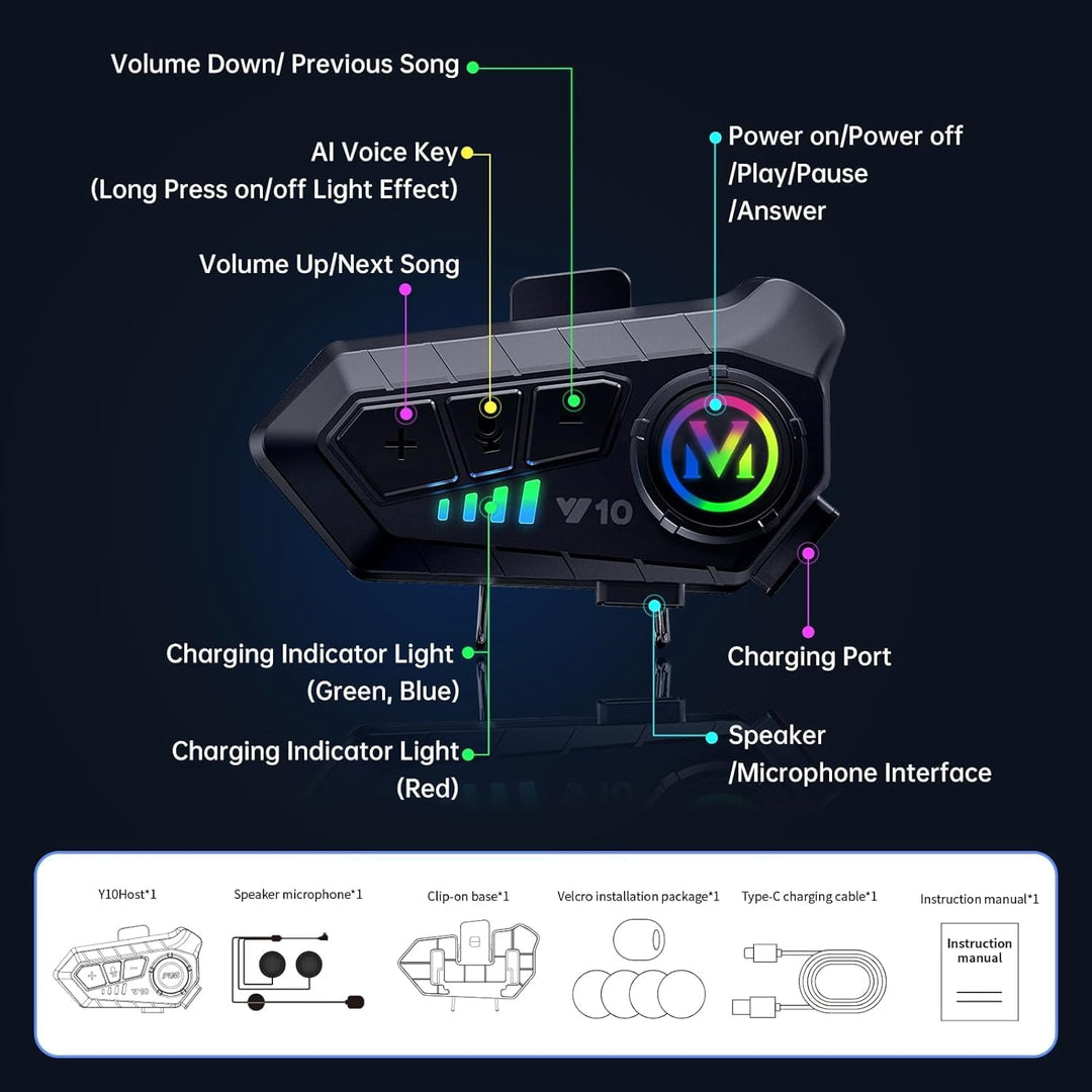 Motorradhelm Bluetooth Motorrad Helm Headset Motorcycle Helmet Bluetooth Headset Wireless DSP&CVC Ge