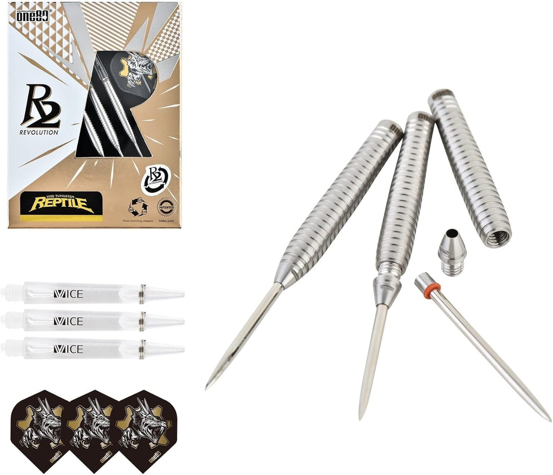 ONE80 Steel Darts R2 Revolution R2 Interchange Re-ptile 2,35 mm Point VHD Steeltip Dart Steeldart mi