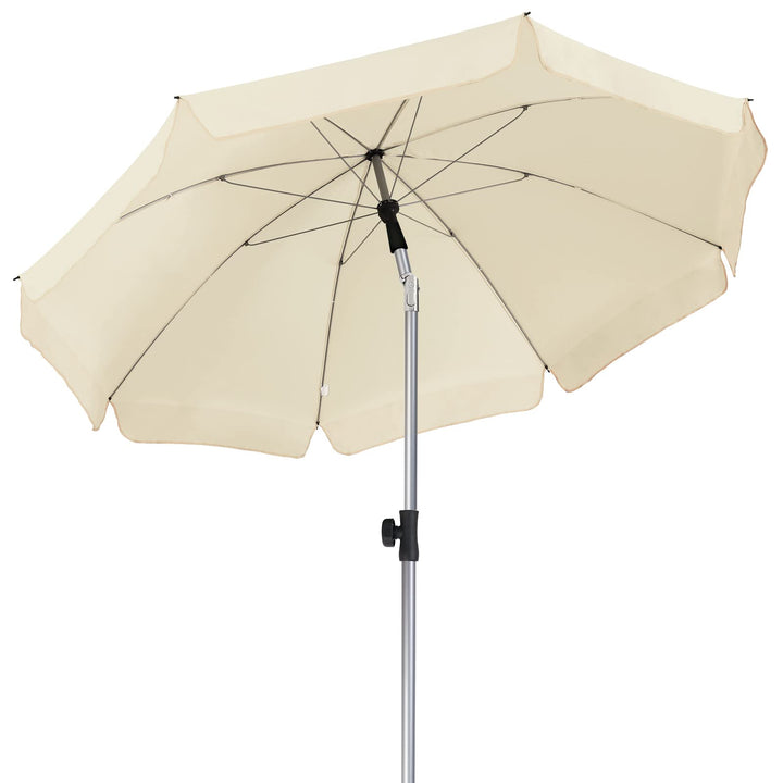 LIFERUN 200 cm Sonnenschirm, Marktschirm knickbar, Gartenschirm rund, 8 Stahlverstrebungen, Terrasse