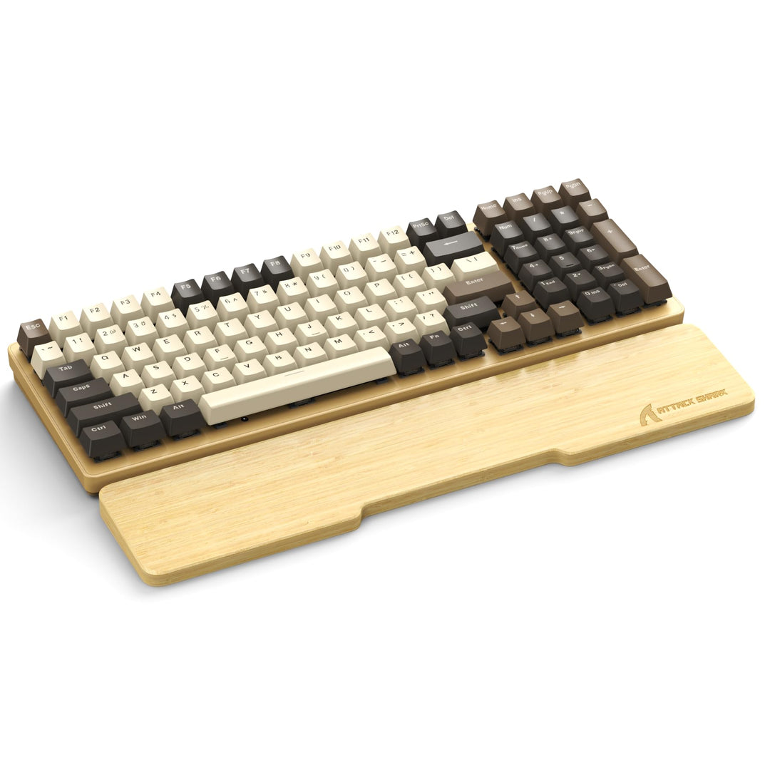 Attack Shark 98 Tasten Bambus-Handgelenkauflage - Ergonomische für angenehmes Schreiben und Spielen