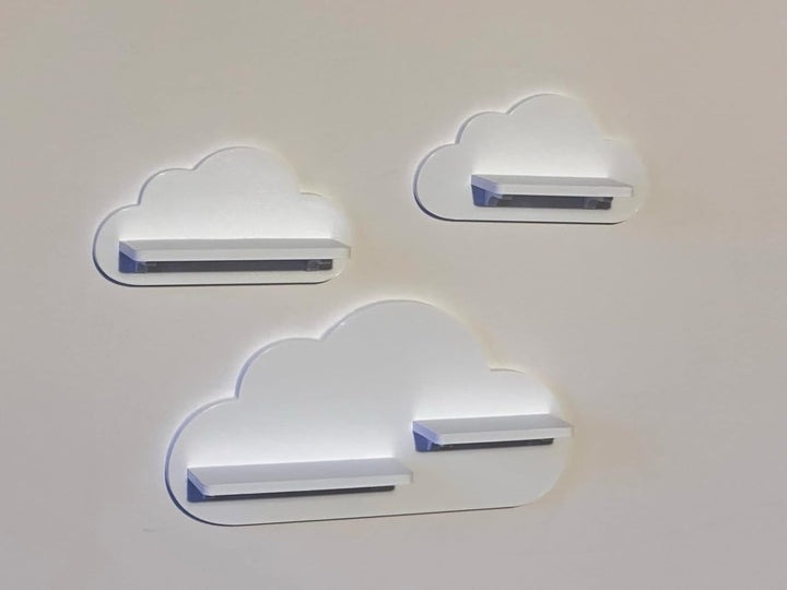 3er Wolken-Set passend/Kompatibel für die Toniebox Toniefiguren (Weiss) Weiss, Weiß