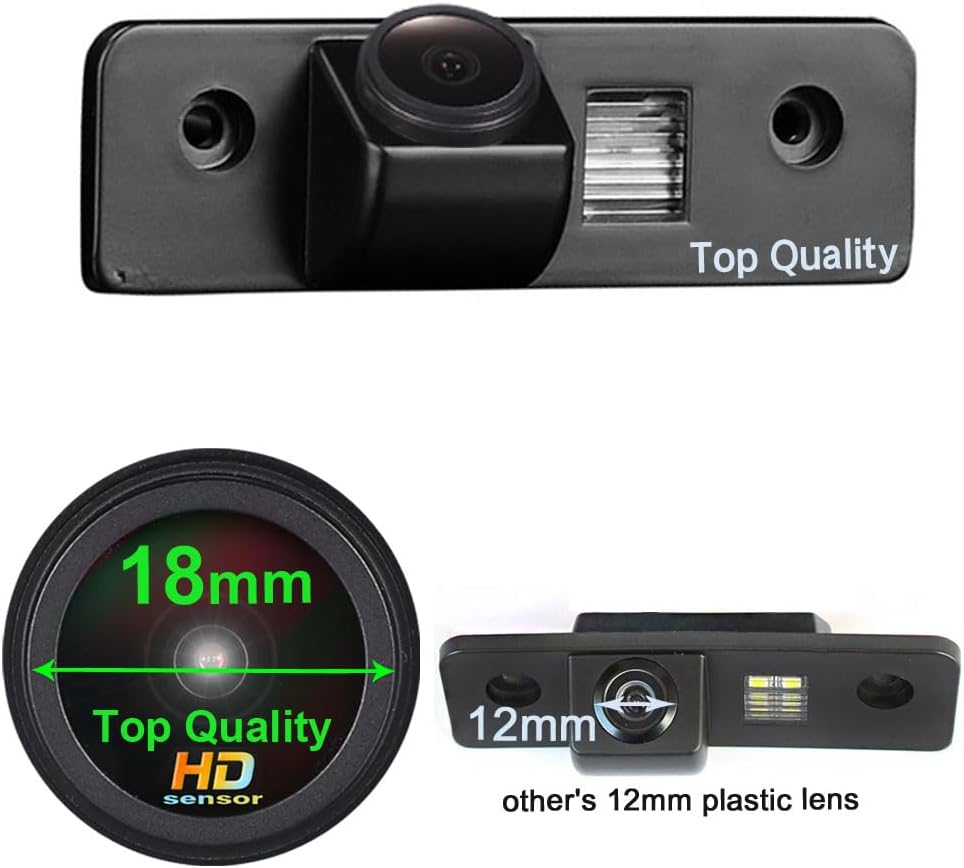 18 mm Lens Super HD Weitwinkel Einparkkamera Wasserdicht Nachtsicht Rückfahrkamera Ersatz für VW Sko